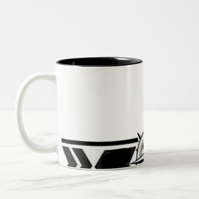Black White Geometric Tribal Pattern Classic Mug (Left)