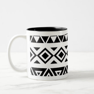 Black White Geometric Tribal Pattern Classic Mug