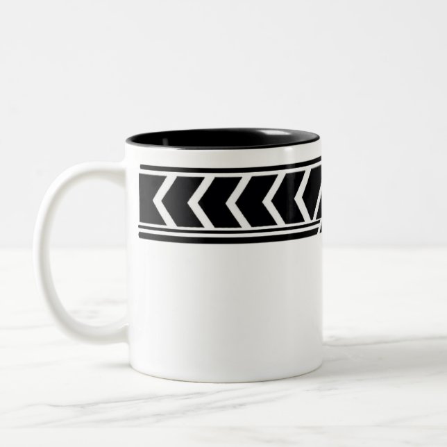 Black White Geometric Tribal Pattern Classic Mug (Left)