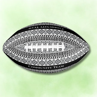 Black White Geometric Tribal Pattern Team Name American Football