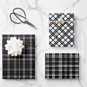 Black & White Geometric Trio Wrapping Paper Sheet