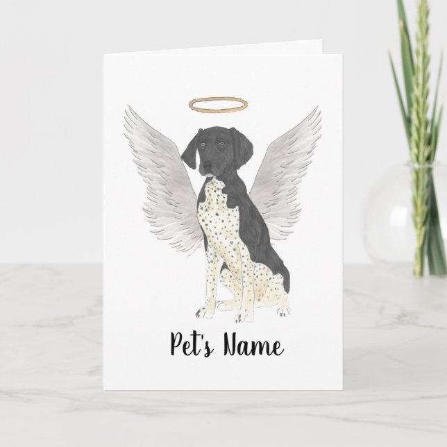 Black & White German Shorthaired Pointer Sympathy Card (Front)