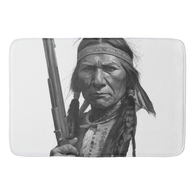 Black & White Geronimo Bath Mat (Front)