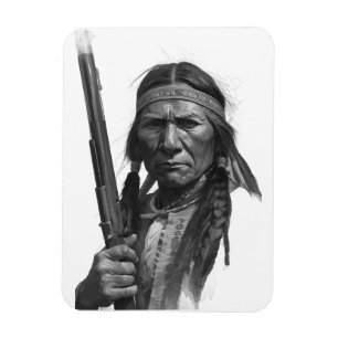 Black & White Geronimo Magnet