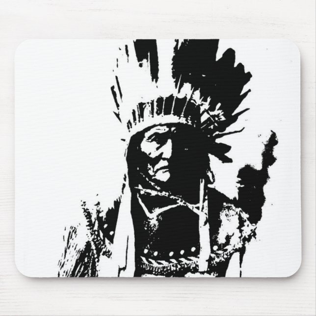 Black & White Geronimo Mouse Mat (Front)