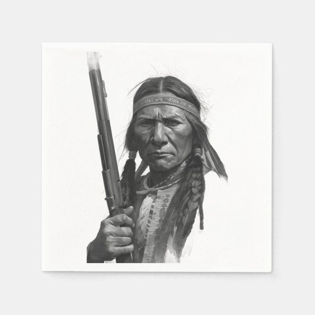 Black & White Geronimo Napkin (Front)