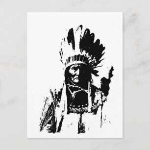 Black & White Geronimo Postcard