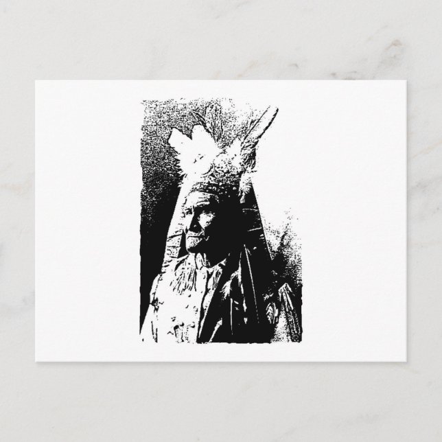 Black & White Geronimo Postcard (Front)