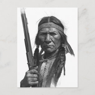 Black & White Geronimo Postcard