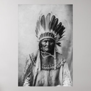 Black & White Geronimo Poster History Photography
