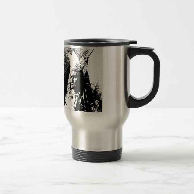 Black & White Geronimo Travel Mug (Right)