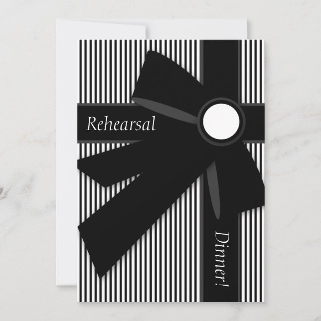Black & White Gift Rehearsal Dinner Invitations (Front)