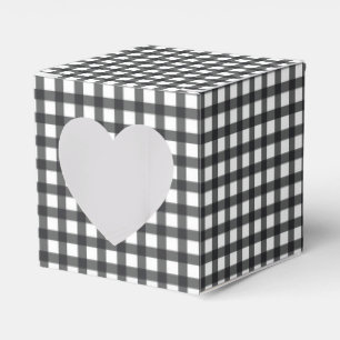Black White Gingham Check 2" Favour Box
