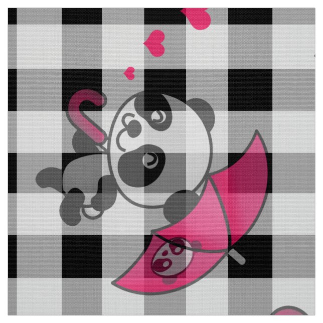 Black White Gingham Fabric (Swatch)