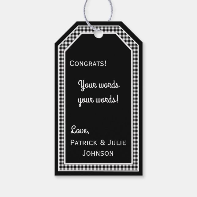 Black-White Gingham-HANG/GIFT TAG TEMPLATE 2 (Front)