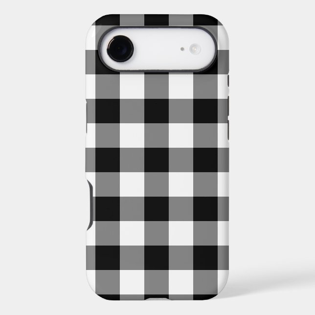 Black White Gingham Pattern (Back)