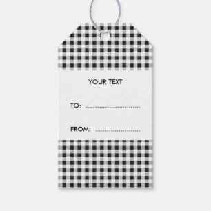 Black White Gingham Pattern Gift Tags