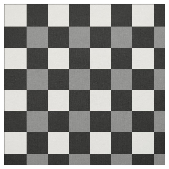 Black White Gingham Plaid Pattern Fabric (Swatch)