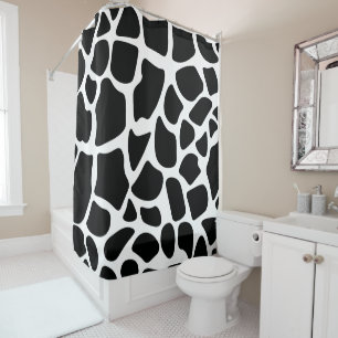 Black & White Giraffe Print Shower Curtain
