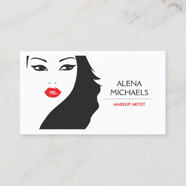 BLACK & WHITE GIRL - BEAUTY FASHION STYLE No. 2 Business Card (Front)