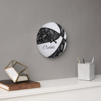black white girly boho paislies pattern basketball