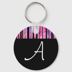Black & White Girly Lines Keychain