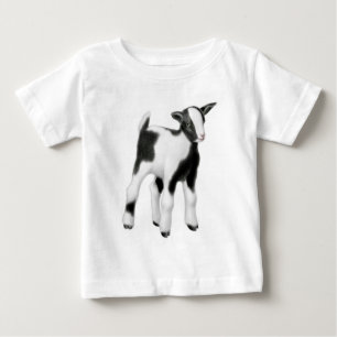 Black White Goat Kid Baby Shirt