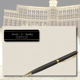 Black White Gold Border Elegant Script Typography