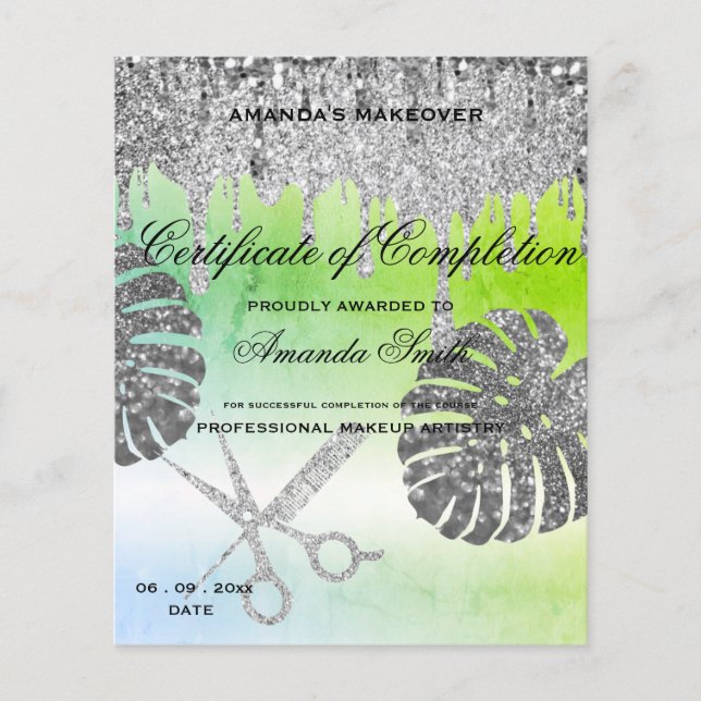 Black White Gold Certificate of Completion Award (Front)