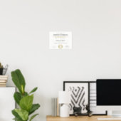 Black White Gold Certificate of Completion Award Poster (Home Office)