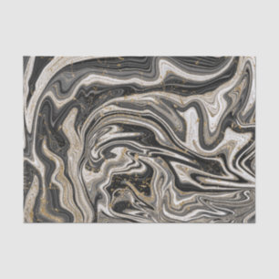 Black White & Gold Chic Swirl Modern Wedding Tissue Paper
