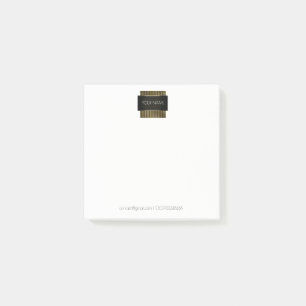 Black White Gold Conceptual Minimal Geometry Post-it Notes