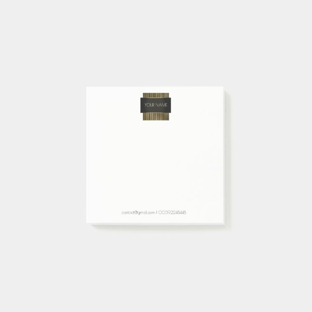 Black White Gold Conceptual Minimal Geometry Post-it Notes (Front)