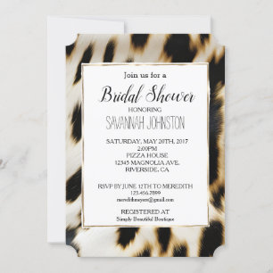Black White Gold Cowgirl Cowhide Invitation