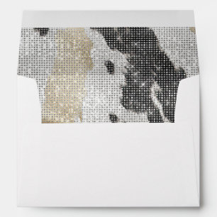 Black White Gold Cowhide Cowgirl Sparkle Birthday Envelope