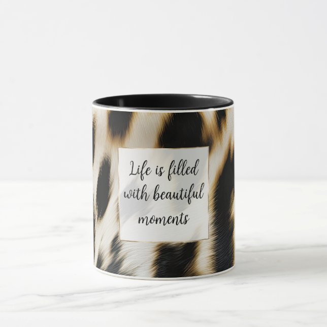 Black White Gold Cowhide Mug (Center)