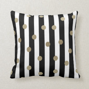 Black, White & Gold Cushion