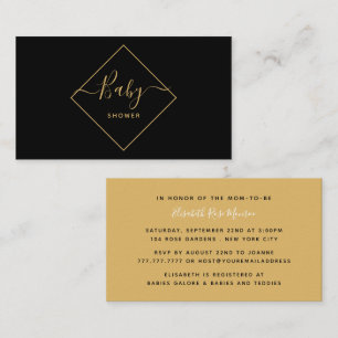 Black, White & Gold Diamond Baby Shower Ticket