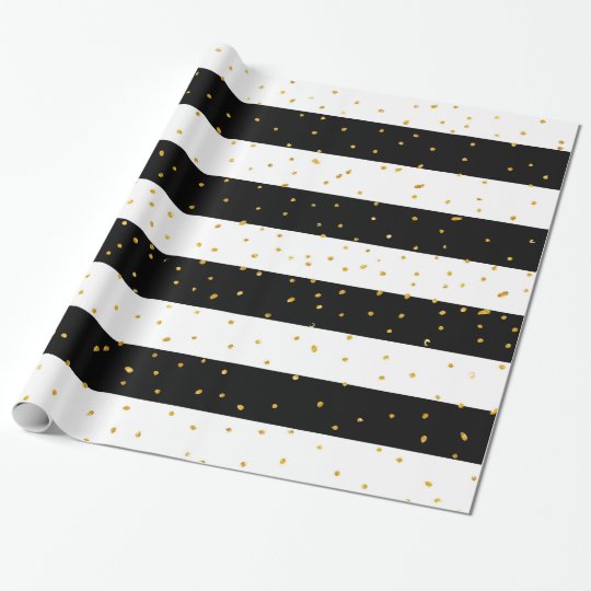 black and gold polka dot wrapping paper