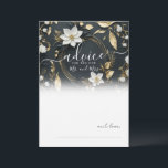 Black White Gold Floral Wreath Wedding Advice Card<br><div class="desc">Modern Vintage Elegant Wedding Advice Card Template - Elegant Black White and Gold Floral Wreath.
These Designs Can Be Personalised For Your Special Occasion And Would Be Perfect For Your Wedding,  Bridal Shower,  Engagement Party,  Birthday Party And Many More Special Occasions.</div>