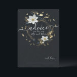Black White Gold Floral Wreath Wedding Advice Card<br><div class="desc">Modern Vintage Elegant Wedding Advice Card Template - Elegant Black White and Gold Floral Wreath.
These Designs Can Be Personalised For Your Special Occasion And Would Be Perfect For Your Wedding,  Bridal Shower,  Engagement Party,  Birthday Party And Many More Special Occasions.</div>