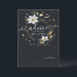 Black White Gold Floral Wreath Wedding Advice Card<br><div class="desc">Modern Vintage Elegant Wedding Advice Card Template - Elegant Black White and Gold Floral Wreath.
These Designs Can Be Personalised For Your Special Occasion And Would Be Perfect For Your Wedding,  Bridal Shower,  Engagement Party,  Birthday Party And Many More Special Occasions.</div>