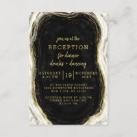 Black White & Gold Geode Agate Wedding Reception