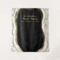 Black White & Gold Geode Rock Photo Booth Backdrop