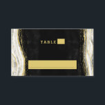 Black White & Gold Geode Wedding Table Number Place Card<br><div class="desc">Black White & Gold Geode Agate Marble, With Sparkling Gold foil accents, and Modern trendy brushed script font. Onyx Black, Dark Grey, and white stone look, is luxurious and modern for your wedding - Personalised Wedding Reception Guest Seating Table Number Place Card! ~ Check my shop to see the entire...</div>