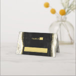 Black White & Gold Geode Wedding Table Number Place Card<br><div class="desc">Black White & Gold Geode Agate Marble, With Sparkling Gold foil accents, and Modern trendy brushed script font. Onyx Black, Dark Grey, and white stone look, is luxurious and modern for your wedding - Personalised Wedding Reception Guest Seating Table Number Place Card! ~ Check my shop to see the entire...</div>