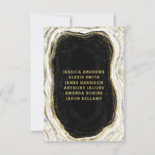 Black White & Gold Geode Wedding Table Numbers