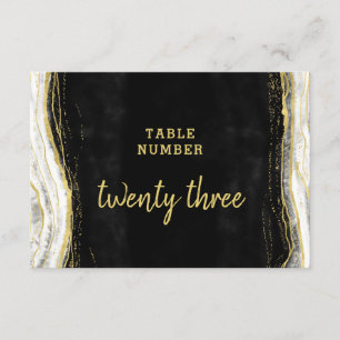 Black White & Gold Geode Wedding Table Numbers