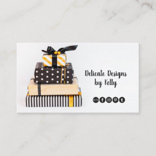 Black White Gold Gift Boxes Business Card
