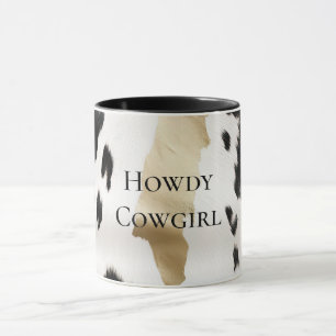 Black White Gold Glam Cowhide Southwest Mug